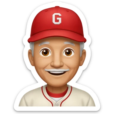 Grandpa red baseball hat sticker