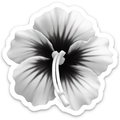 a flower having black-white petals similar   of the texture of a hibiscus  sticker
