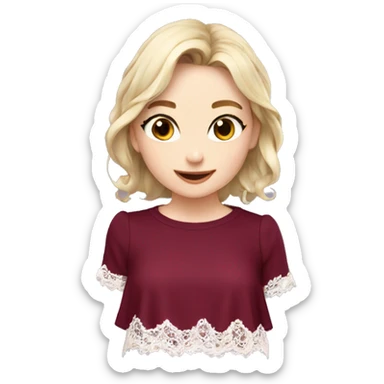 Cute burgundy top with lace  sticker