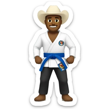 Man on bull riding with Jiu jitsu Gi on sticker