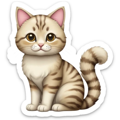 Thai cat of seal tabby point is sitting towards you. Tail is up. sticker