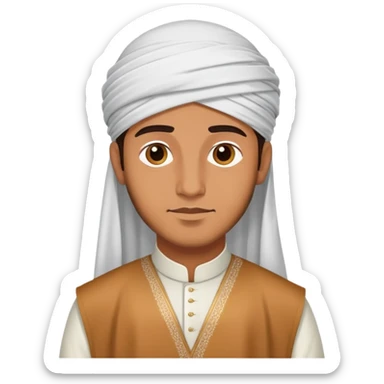 man caramel skin wearing qamis sticker