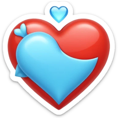 corazon celeste con destellos sticker