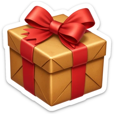 christmas gift with cinnamon sugar color and red bow sticker