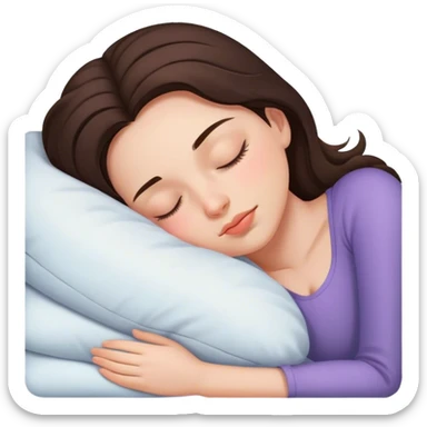 Brunette girl sleeping white sticker