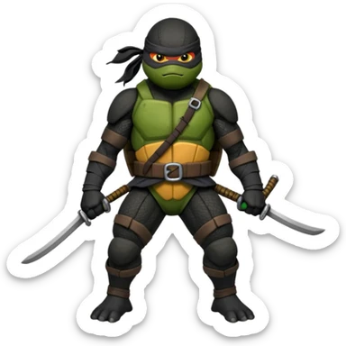 Teenage Mutant Ninja Turtles dressed in black ninja attire sticker