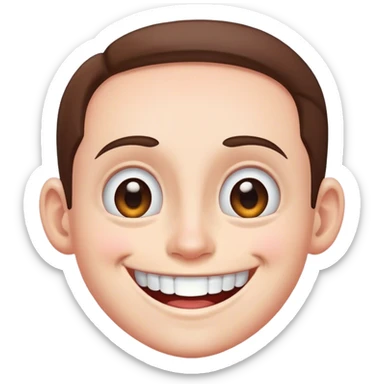 Big smile emoji with huge forehead sticker