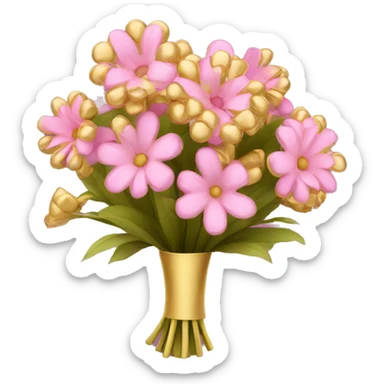 Gold Bouquet with pink flowers sticker