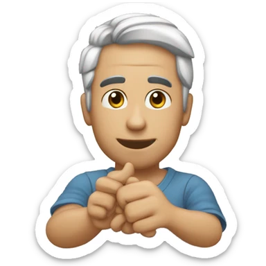 Gesto con las manos Eladio Carrion formando una h sticker