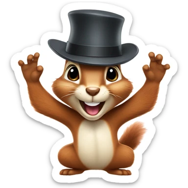 squirrel investigator wearing a fedora and dancing  sticker