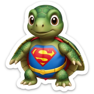 Turtle wearing Superman jersey sticker