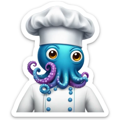 A chef octopus  sticker