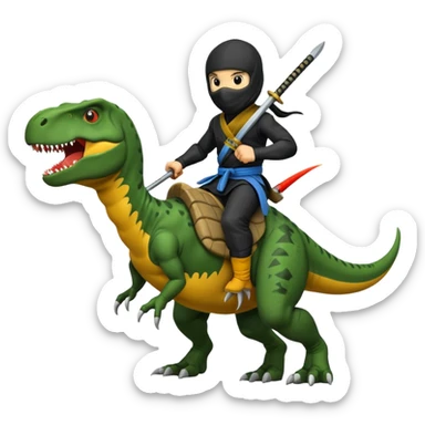 ninja ride on t rex sticker