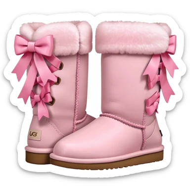 pastel pink uggs with bows on the back sticker