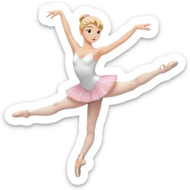 female ballet dancer, blond hair, graceful movement, no pink color sticker
