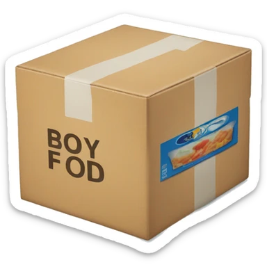 A box of frozen food sticker