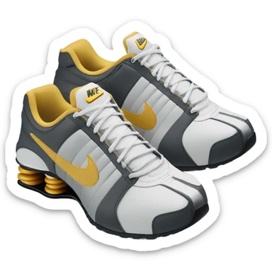 Nike shox combined with leather slide sandals sticker