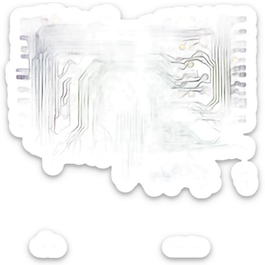 circuit board with rainbow LEDs, simple, isometric, masterpiece, cell shaded sticker