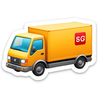 delivery truck with clothing boxes, fashion supply chain theme sticker