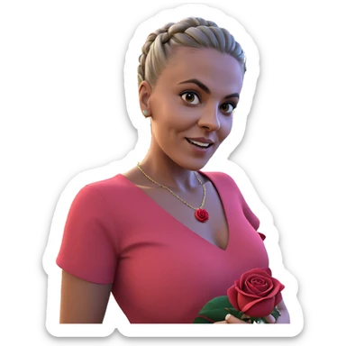 girl with rose necklace outdoors sticker