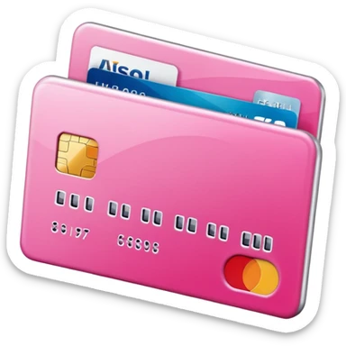 mix pink and white bank and credit card sticker