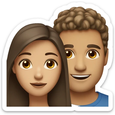 Brown hair brown eyes olive skin woman and brown hair blue eyes white skin man sticker