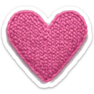 knitted pink heart sticker