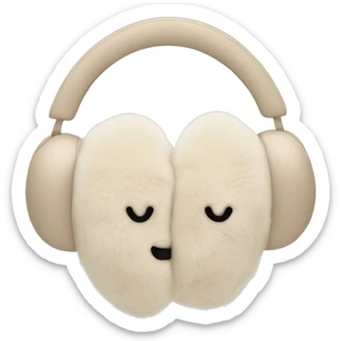 Chanel logo earmuffs white and beige sticker