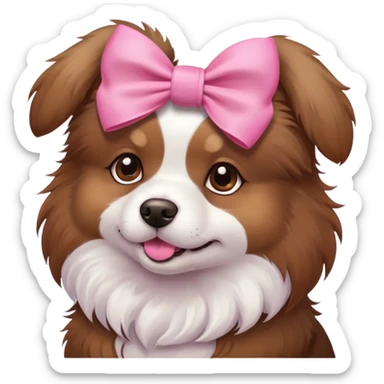 Dog with a pink bow sticker