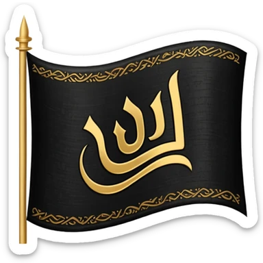 Black flag Arabic sahada in middle emoji sticker
