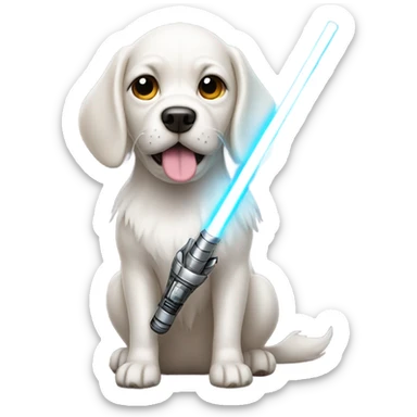 Dog with light saber sticker
