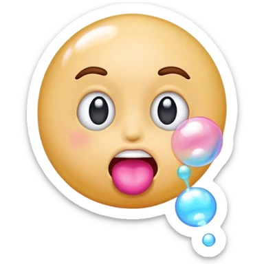 Emoji blowing bubble gum sticker