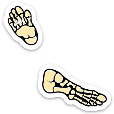 skeleton foot with visible bones, anatomical bone structure of human foot sticker