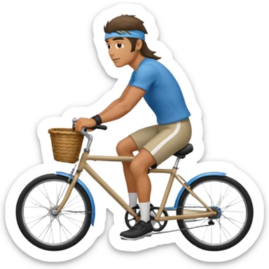 Guy with a mullet on a bicycle sticker