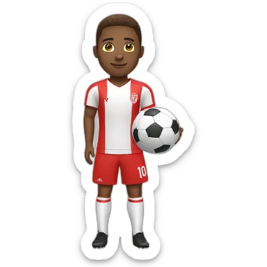 Red White soccer Player sticker