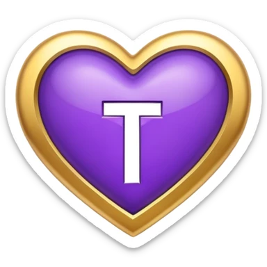 The golden Letter “t” inside a Purple Heart sticker