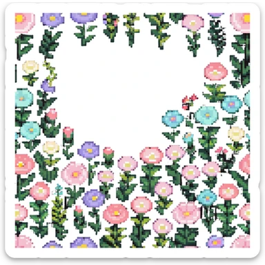 pastel flower garden sticker