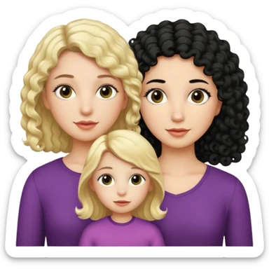 no make the mother have straight blond hair and daughter black culry haikr sticker