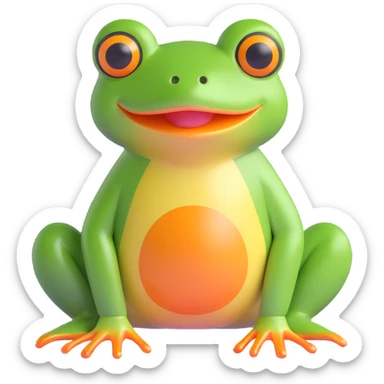 3D frog with shiny finish sticker