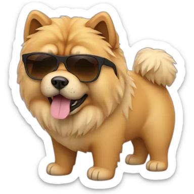 chow chow sunglasses full body sticker