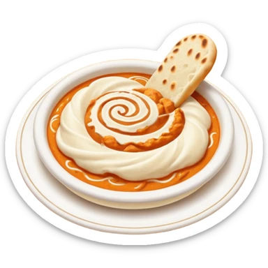 butter chicken and naan bread sticker