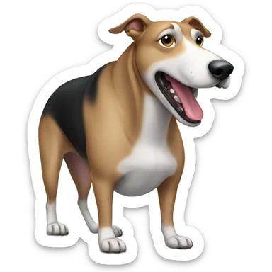 Obese black greyhound sticker