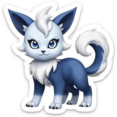 Absol-Meowstic-Fakémon-hybrid-creature (full body)  sticker