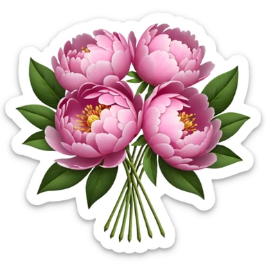Create a peony bouqet sticker