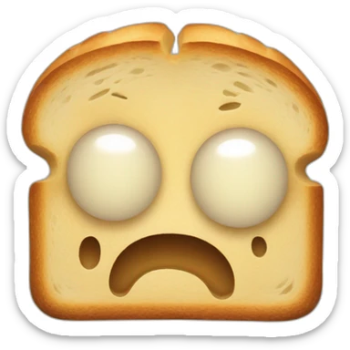 dead bread with crossed eyes sticker