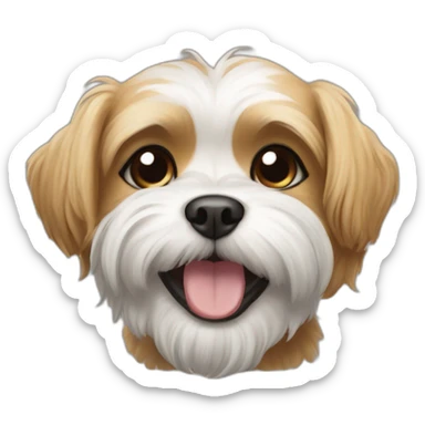 Shitzu dog smiling with name on tag as Leo sticker