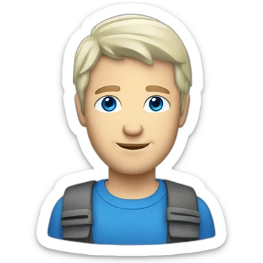 caucasian man with blonde grey hair and blue eyes sticker