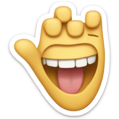 smile and closing  mouth by hand emoji sticker