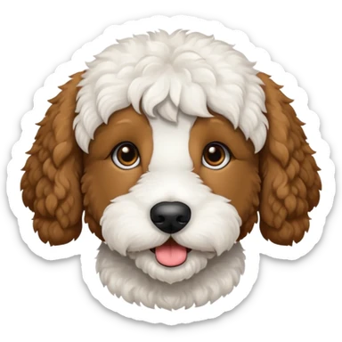 a white and black goldendoodle sticker