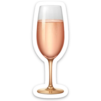 Glass of champagne in rose gold  sticker